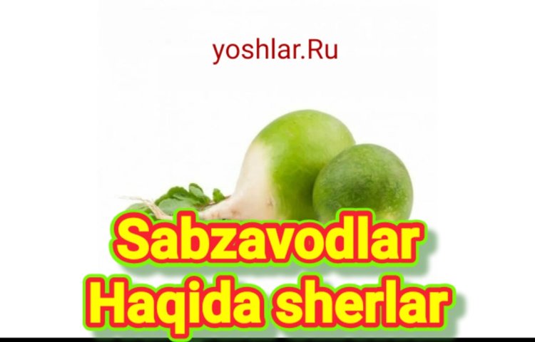 Sabzavodlar haqida sherlar bolalar uchun